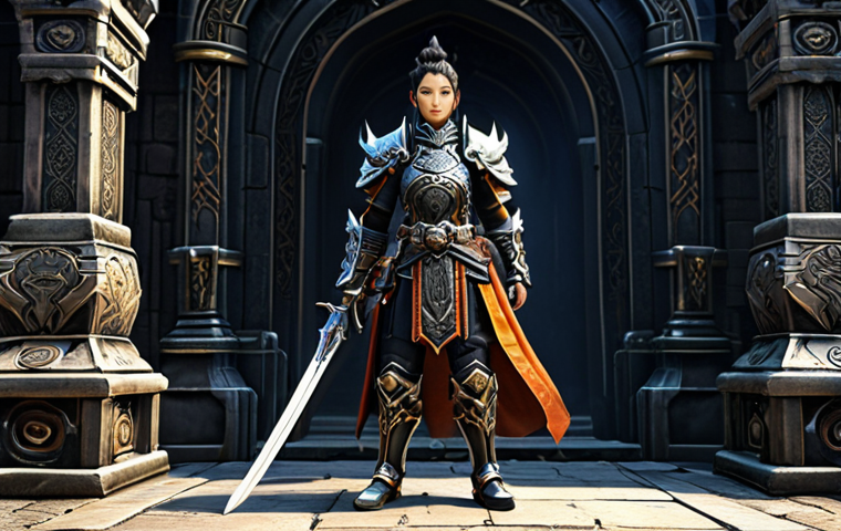 **

"A fully clothed Blade & Soul character, a strong warrior in modest, ornate armor, standing heroically in front of a detailed and imposing dungeon entrance, appropriate attire, safe for work, perfect anatomy, natural proportions, high-quality digital art, professional, family-friendly."

**